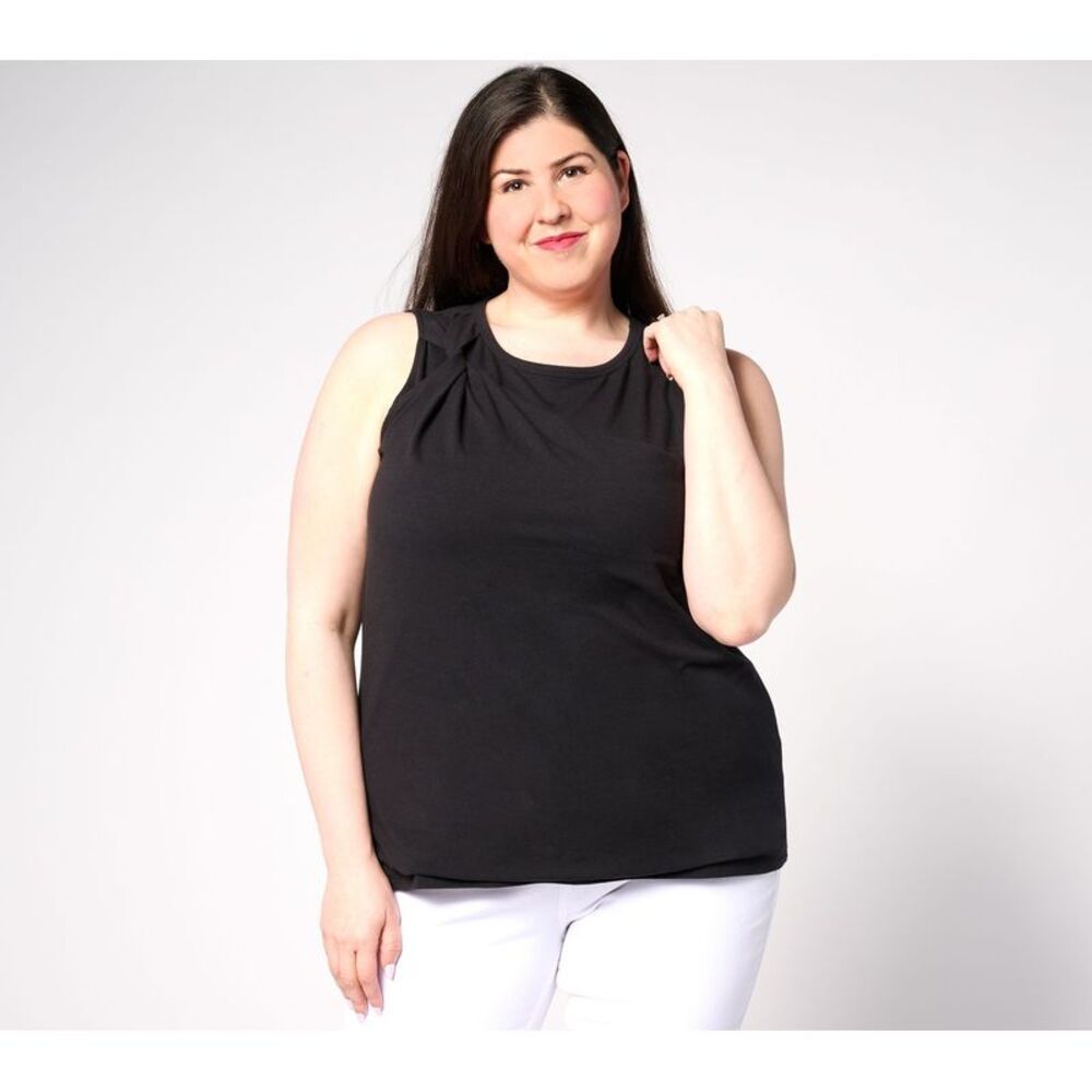 BEAUTIFUL by Lawrence Zarian Women's Top Sz XL Knit Tank Twist Black